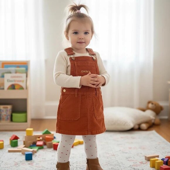 DKNY Rust Corduroy Overall Jumper Dress 2T - Picture 13 of 13